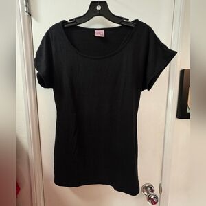 Ransom Black Short Sleeve Scoop Neck Top